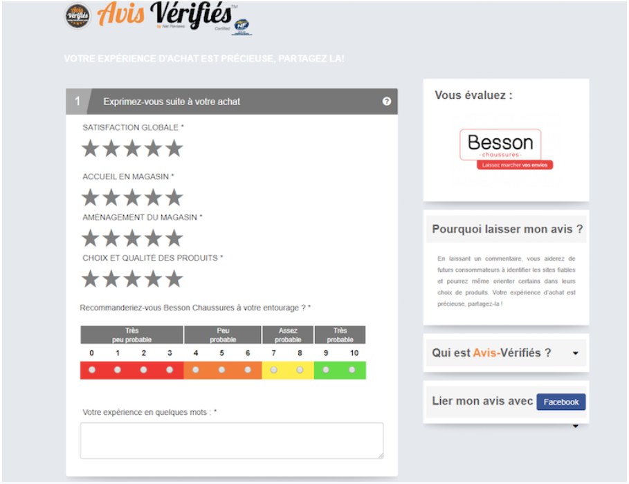 questionnaire satisfaction - customer centric - avis vérifiés