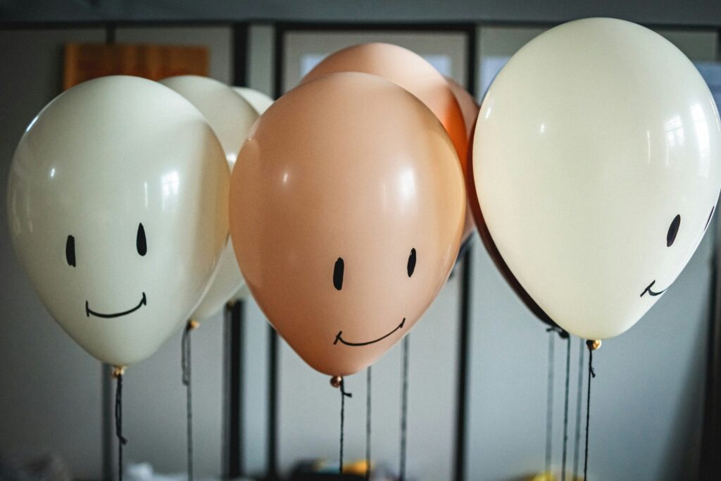Ballon gonflé, smiley