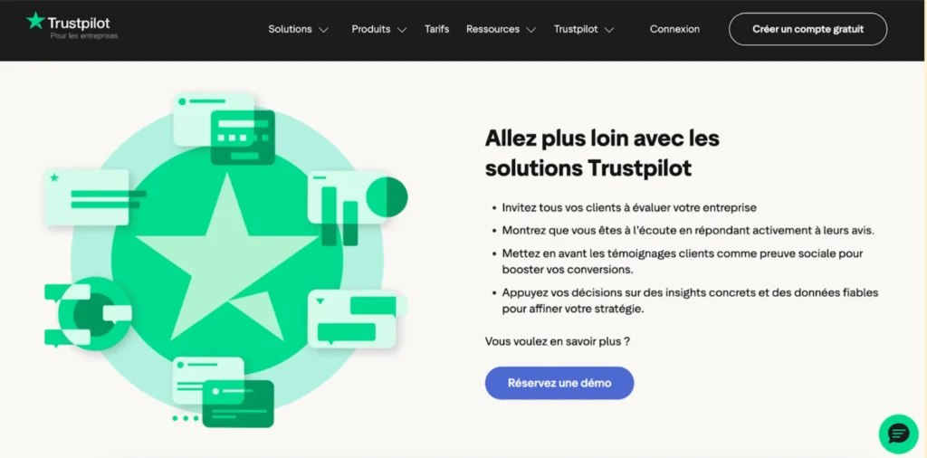 Site Trust Pilot Page accueil