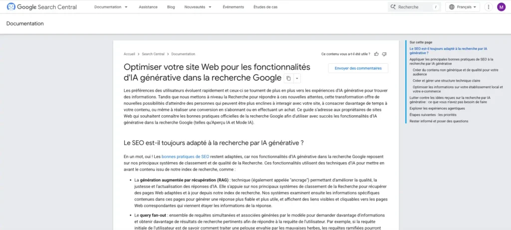 Guide Google visibilité IA