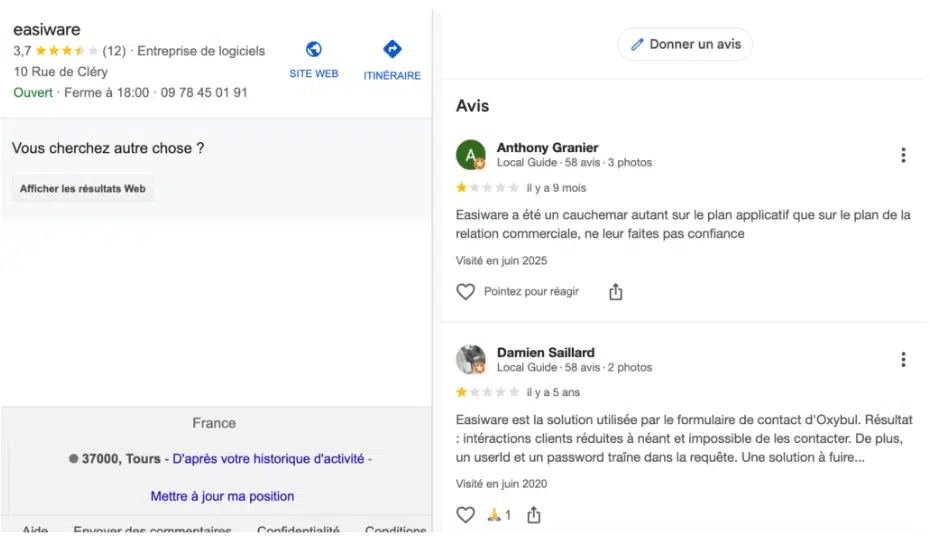 Avis client Easyware