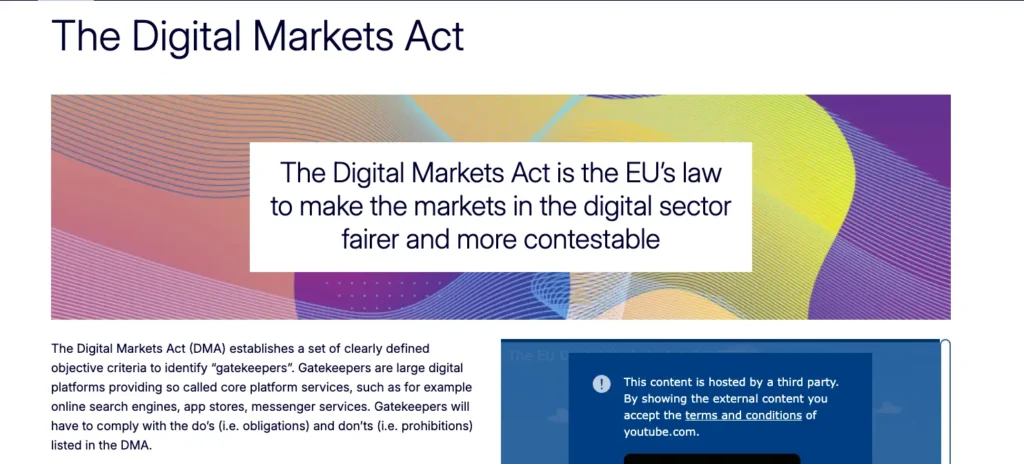 Digital Markets Act site internet