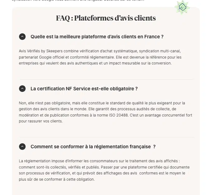 FAQ article avis vérifiés